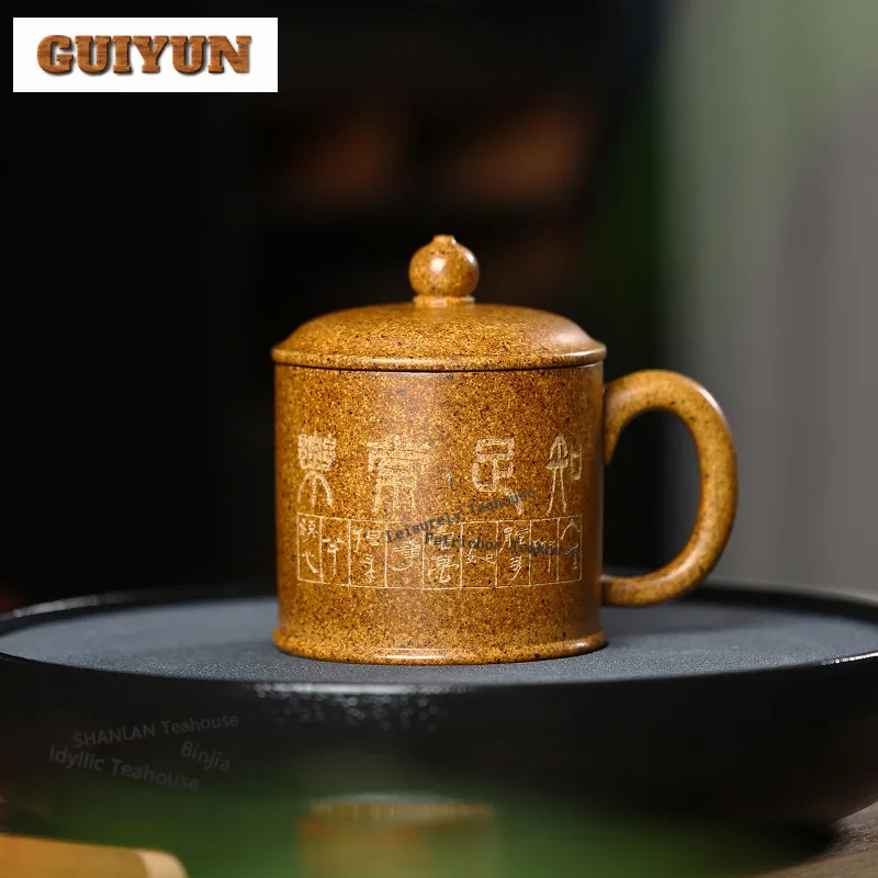 

550 мл Исинская фиолетовая глиняная кофейная кружка, кухонная чашка дзен, кружка для послеобеденного чая, персональная офисная чашка для воды, посуда для напитков, коллекция украшений