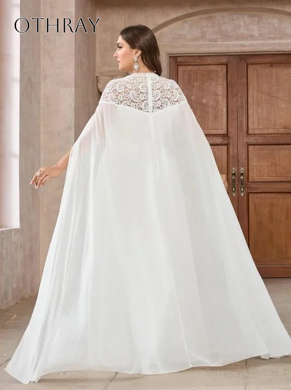 Abiti da sera a trapezio in chiffon con collo alto in pizzo Abiti da festa personalizzati alla caviglia pieghettati abiti da gala