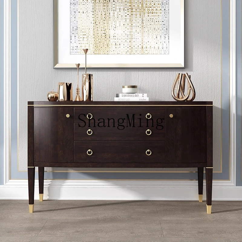 

FG light luxury style, modern simple all-solid wood locker, living room wall household locker