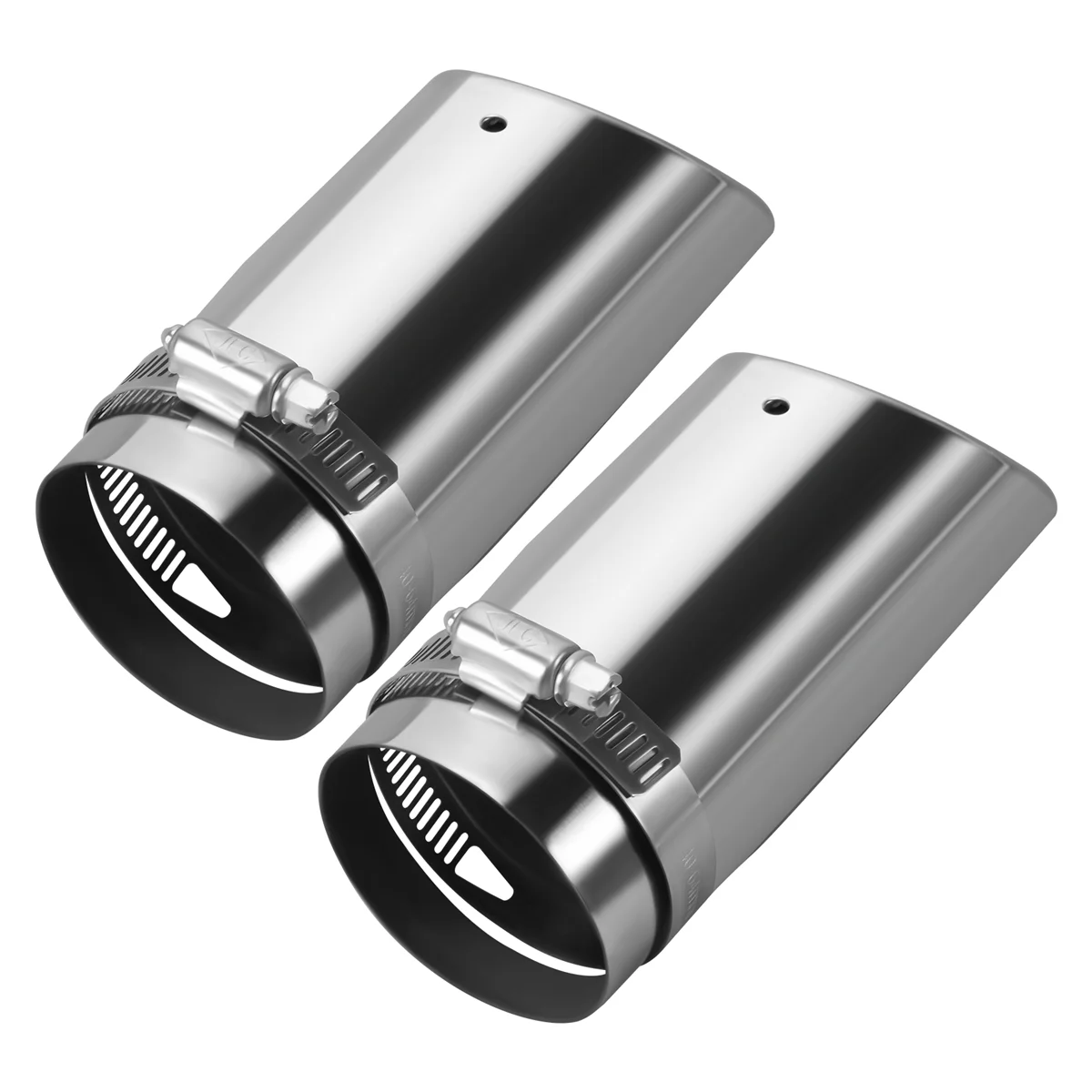 2Pcs for Mercedes Benz C180 Car Exhaust Muffler Tip Stainless Steel Pipe Chrome Modified Car Rear Tail Throat Liner Accessories