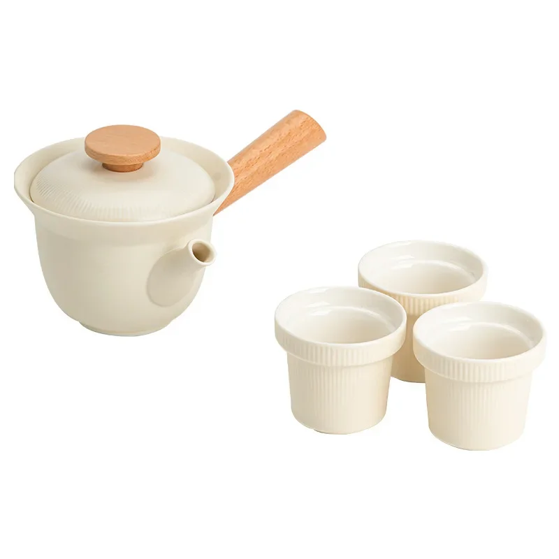 Japanese Style Simple One Pot Fills Three Cups Kung Fu Tea Set Box Gift Tea Set Teacup Simplicity Birthday Gift Ceramic Tea Set
