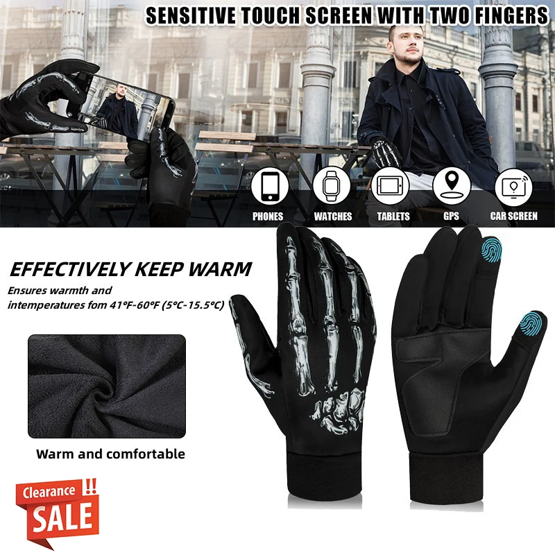 Warme Fahrradhandschuhe für Herbst und Winter, Touchscreen, Geisterfang und Schneeflocken-Handschuhe zum Radfahren und Angeln, Sportausrüstung