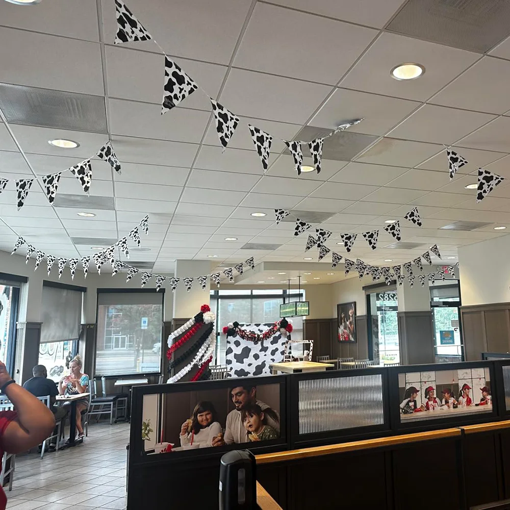 8 متر بقرة طباعة راية راية عطلة استحمام الطفل الحيوان البقرة طباعة راية راية رعاة البقر الغربية موضوع حفلة عيد ميلاد الديكور #3