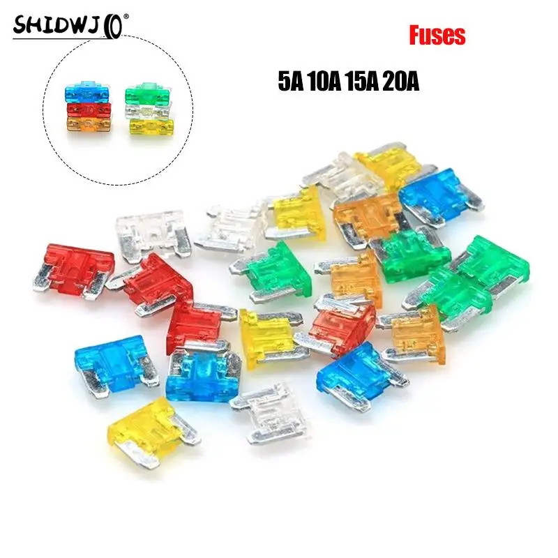 1set High Quality Auto Car Truck Motorcycle Fuses 5A 10A 15A 20A Mixed Sizes Low Profile Kit Micro Mini Blade Fuse