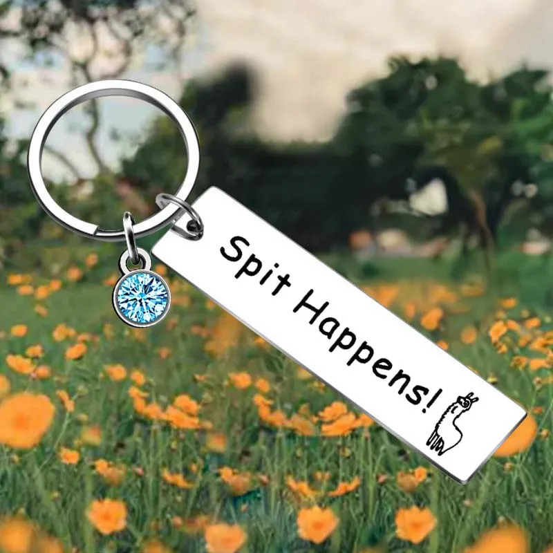 Spit Happens Alpaca Key Chain Ring Llama keychains pendant Alpaca Themed Gift