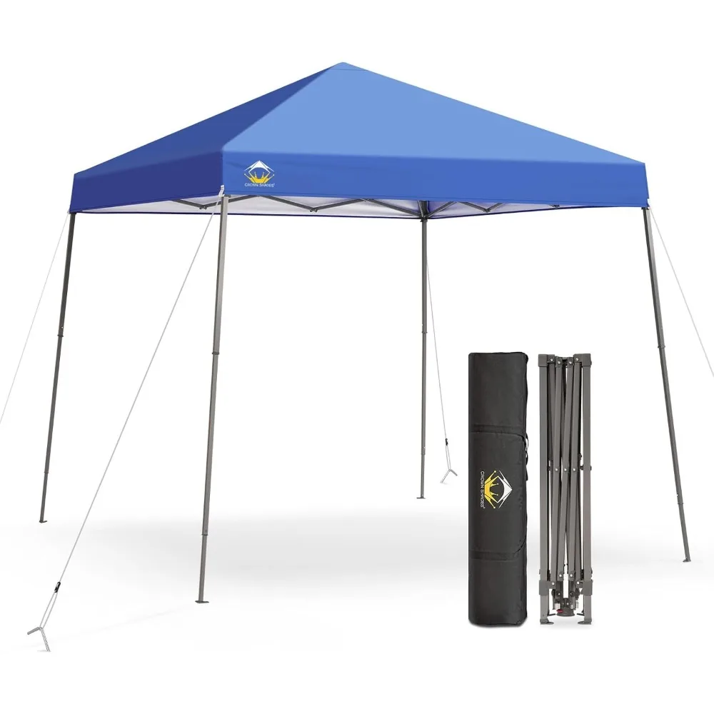 

8x8 Pop Up Canopy Tent, Slant Leg Outdoor Canopy with Carry Bag, Beach Tent, Sports Shelter(Blue)