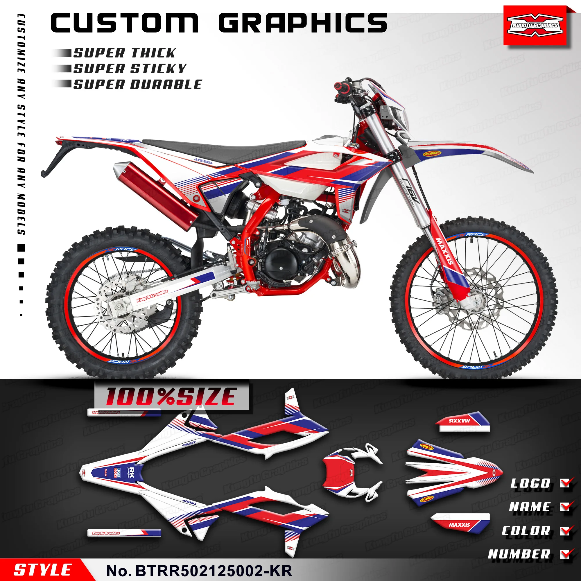 

Клейкая наклейка KUNGFU GRAPHIC, прочный винил для BETA RR 50 Race 2021 2022 2023 2024 2025, аксессуары, BTRR502125002-KR
