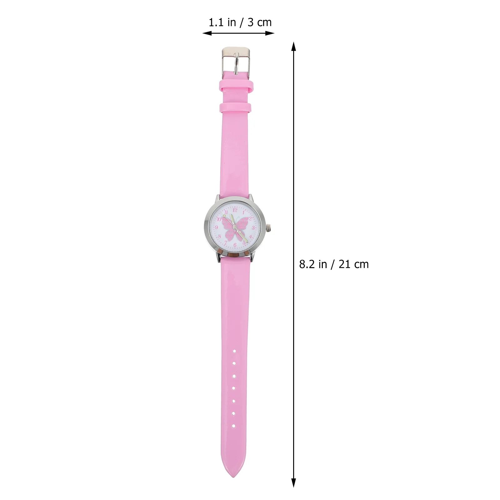 1 قطعة ساعة للفراشات المضيئة نمط الكرتون ساعة واضحة الطلب سبيكة حزام من البولي يوريثان هدية الوقت التعلم