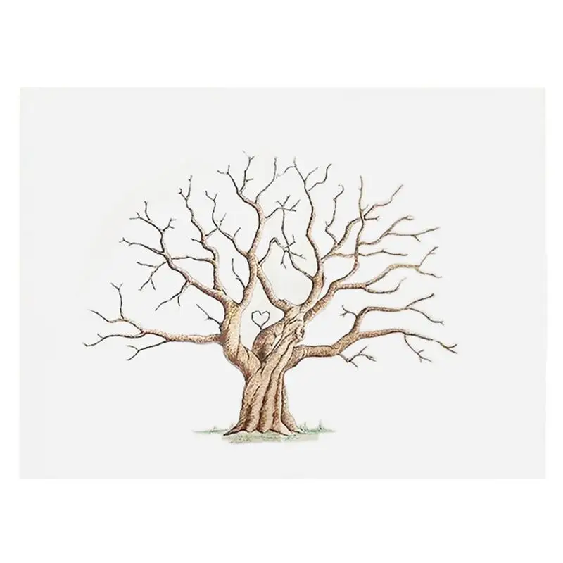 Fingerprint Tree Canvas Event Decorative Fingerprint Tree Guestbook Alternative Canvas Wedding Guest Book Fingerprint Tree Party