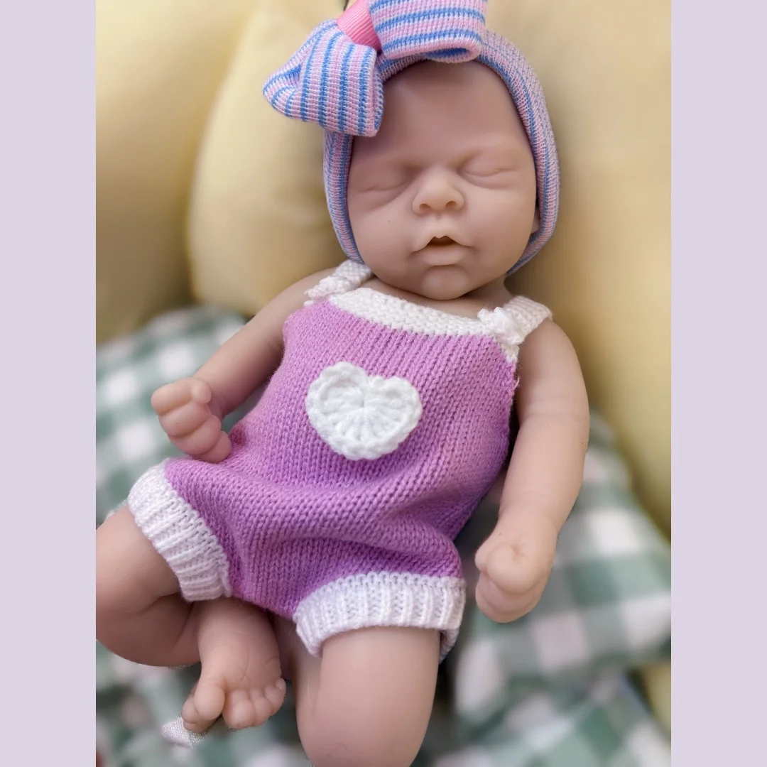 13-calowe Malowane i Niepomalowane Lalki Reborn Dziewczynki z Otwartymi Ustami, Wykonane z Solidnego Silikonu, Miękkie w Dotyku, Ręcznie Robione, Idealne na Prezent dla Noworodka