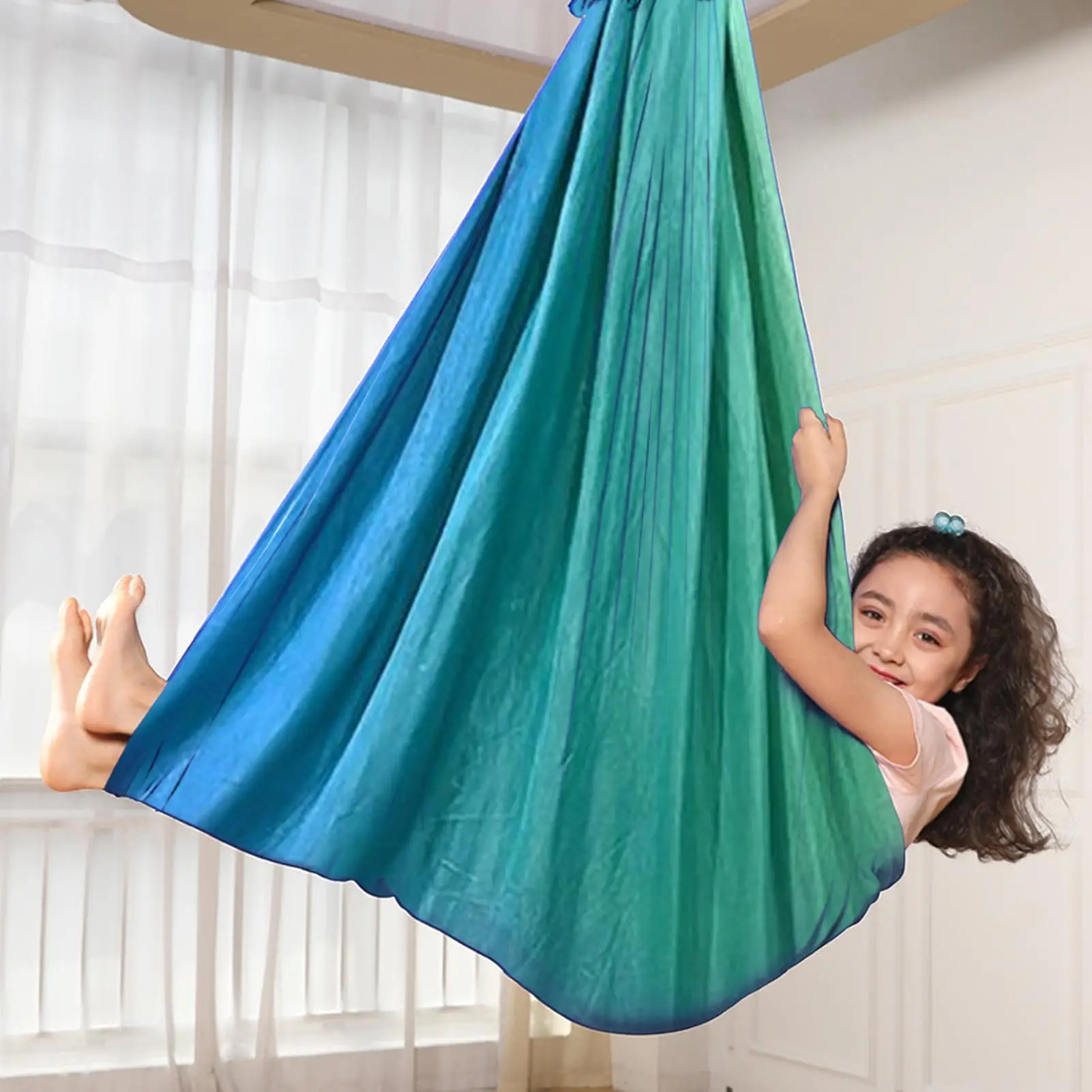 Aerial Yoga Towel Swing Children Elastic Sensory Stretch Hammock Outdoor Hanging Swing Yoga Swing Hammocks for Kids Exercise