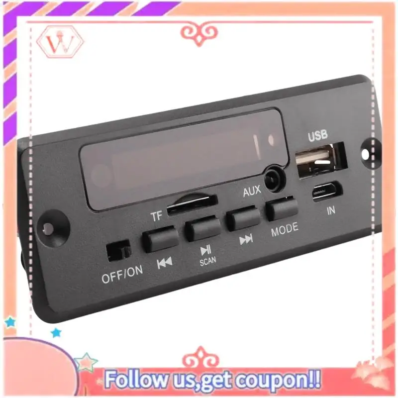 Upgraded 4Pcs 2X25W 50W Amplifier MP3 Player Decoder Board 5V-12V Bluetooth 5.0 Car FM Radio Module Support TF USB AUX