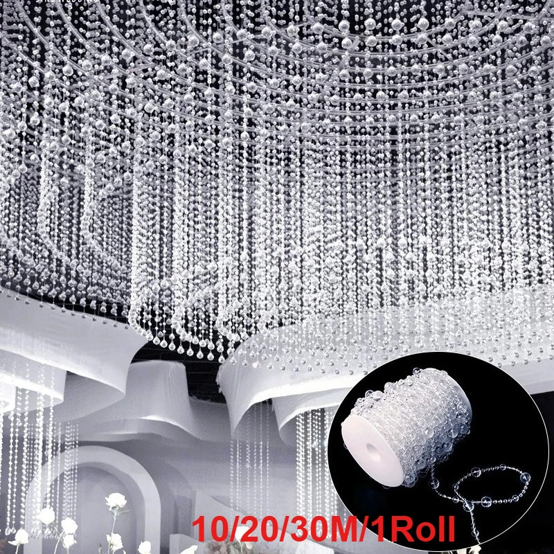 

Crystal Acrylic Gemstone Bead String Suspended Transparent Diamond Chain Suitable for Wedding and Birthday Party Decoration