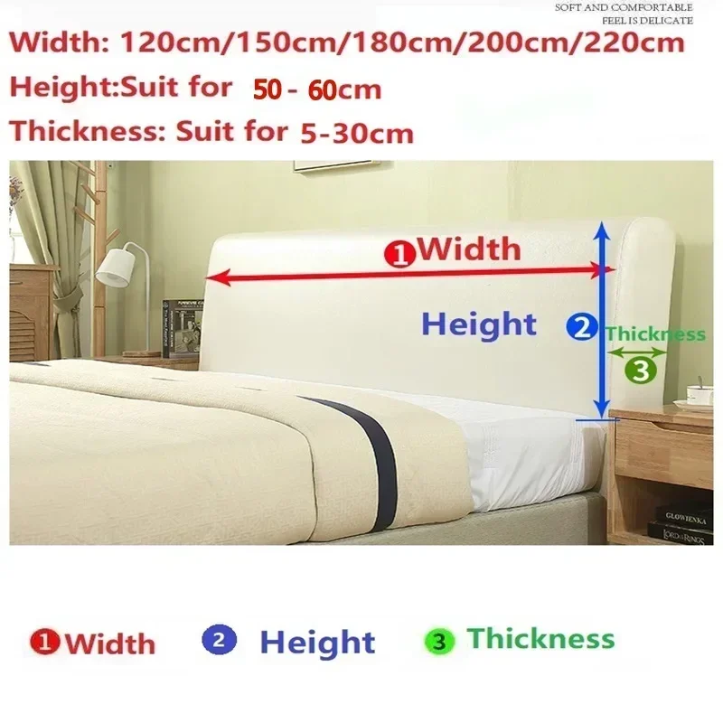 Nordic Jacquard Bedhead Cover Stretch Inclusive Headboard Covers Solid Color Thicken Bedside Back Dust Proof Protector Cover