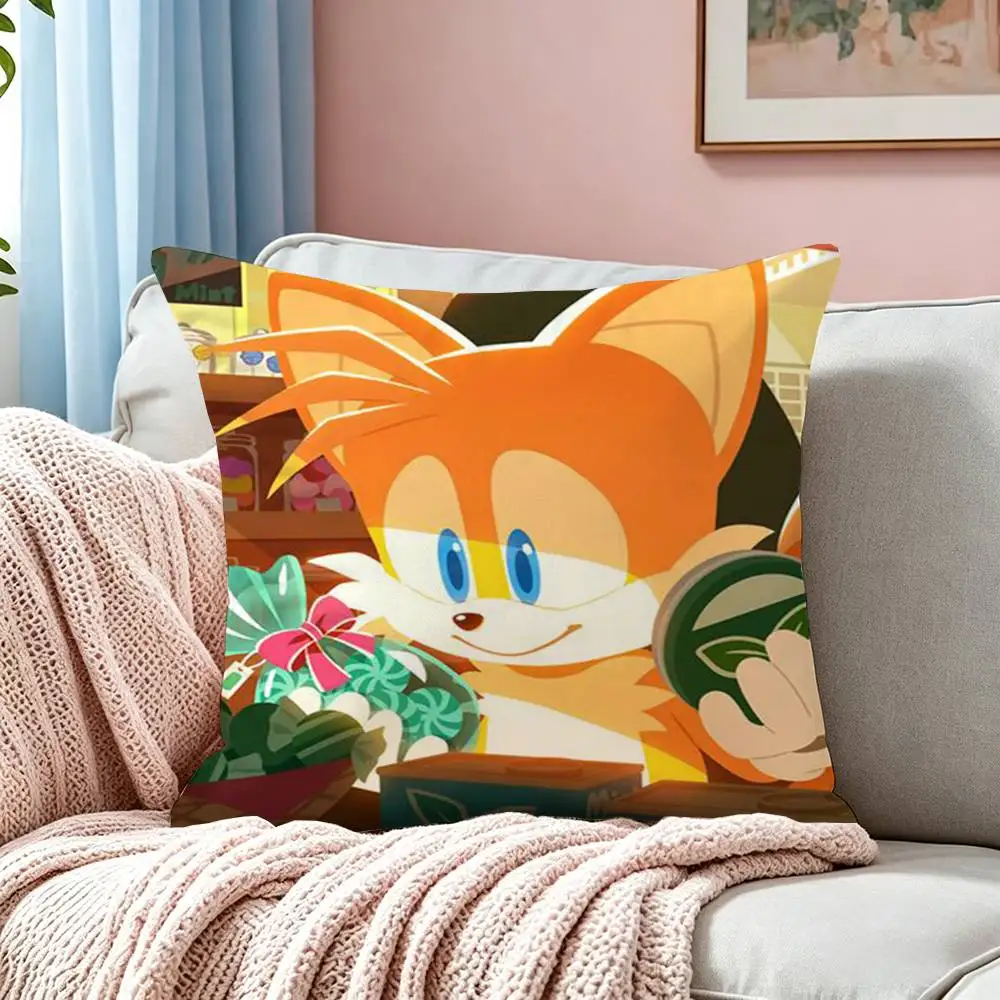 PC Classic Anime S-Sonic Characters  Pillow Case Square Double-Sided Sofa Cushion Cover Bedroom Bedside Pillow - view 5
