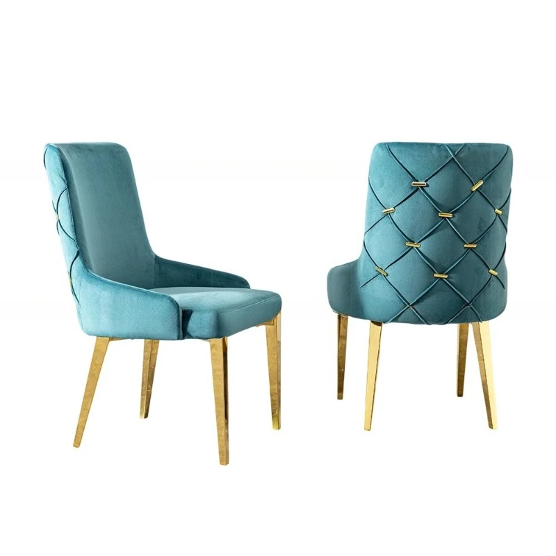 

Light luxury dining chair household modern simple high-end single restaurant back stainless steel