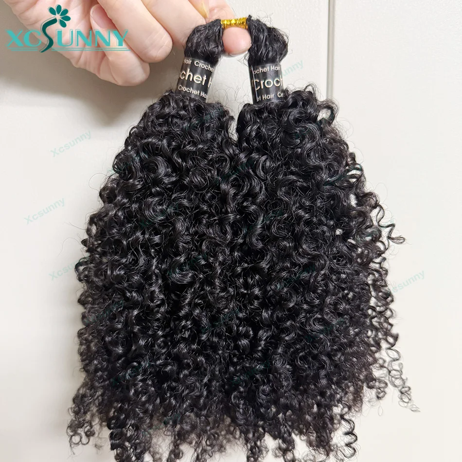 الأفرو غريب مجعد ريشة الكروشيه وصلات شعر بشرية Knotless قبل فصل الكروشيه الشعر سلسلة في الأوسط لضفائر بوهو