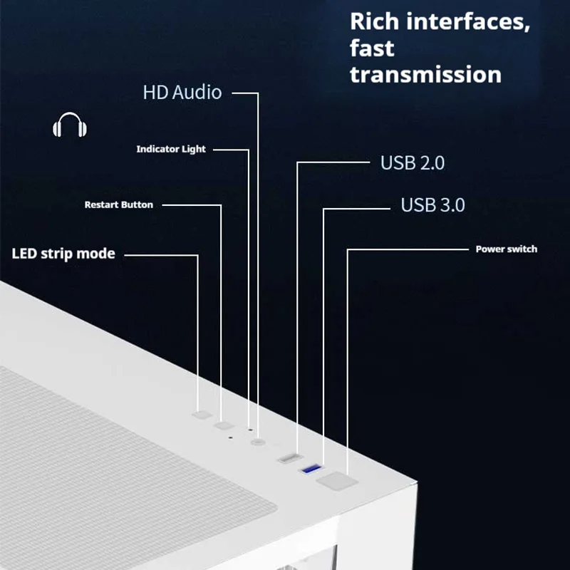 WJCOOLMAN Dreamer Mini PC Case M-ATX/ITX Three Sided Glass Sea View Room 240 Water Cooler Desktop Computer Case Gabinetes Gamer