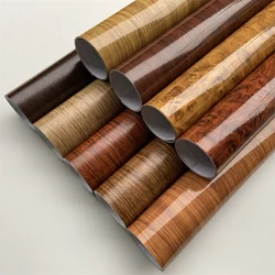 Wood Vinyl Wrap Film Car Sticker Interior Furniture Bubble Free Self Adhesive Wooden Textured Grain Decorative Film Cabinet