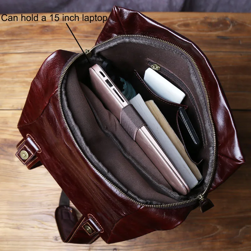 New Genuine Leather Backpack For Men Vegetable Tanned Top Layer Cowhide Large Capacity Business Travel Computer Bag JLFGPJ