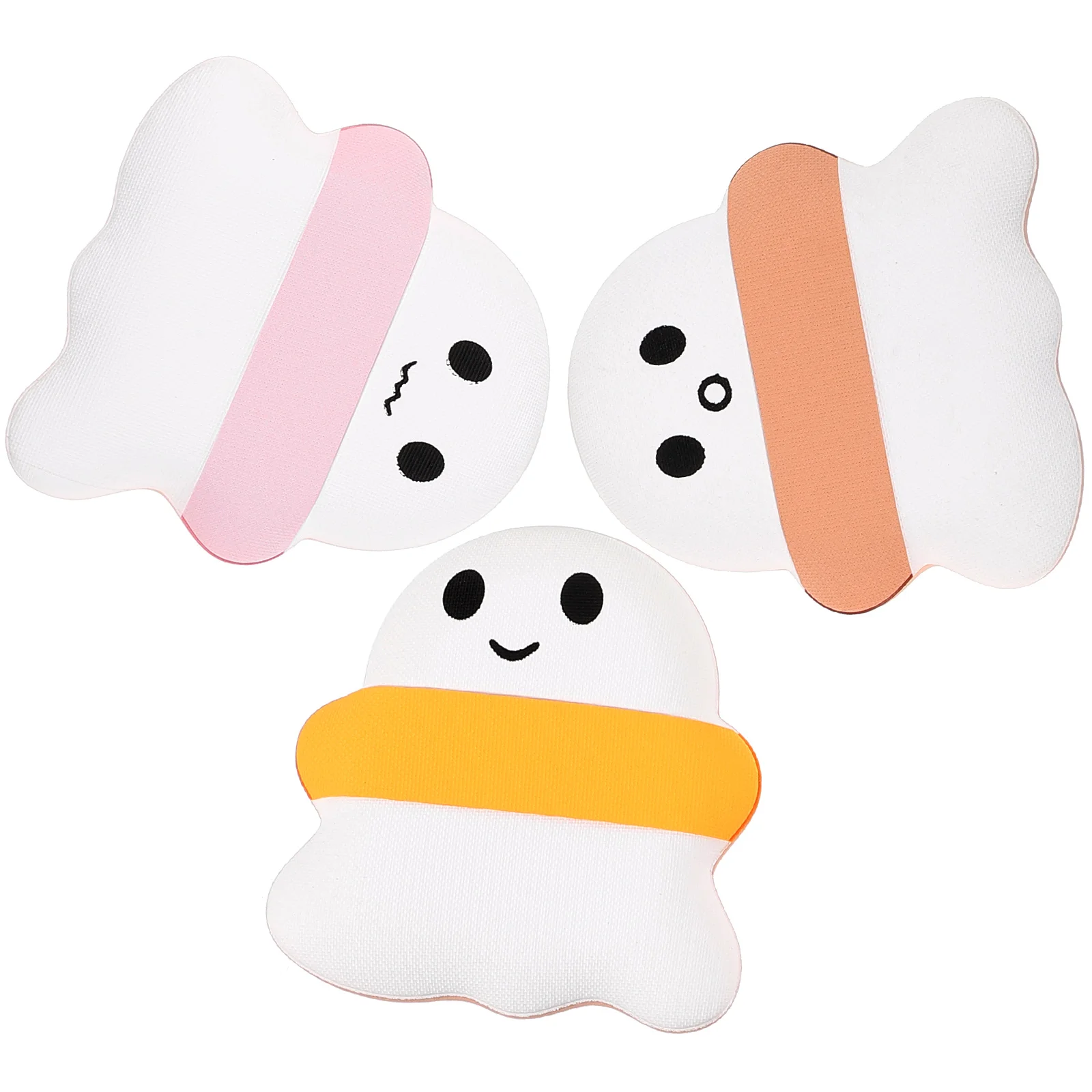 3 قطع من بودرة مكياج كرتونية ناعمة للوجه منتفخة إصبع صغيرة مع حزام لعيون جناح الأنف مريحة