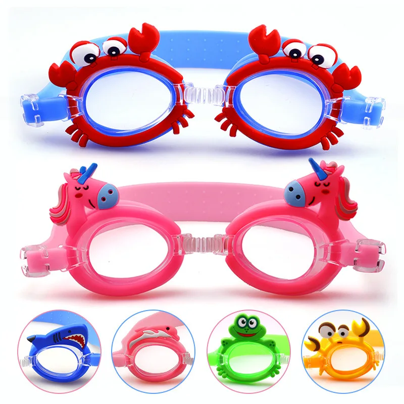 New Waterproof anti-fog Cute Baby Cartoon Mirror Goggles For Children To Learn Swimming Glasses Belt Can Be Adjusted