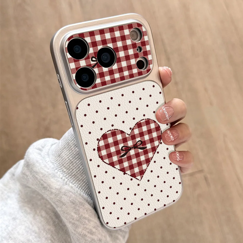 Sweet Cherry Bow Leather Phone Case For iPhone 12 14 17 Pro Max Cases 13 16 11 15 Pro Max Cute Soft Shockproof Protective Cover - view 4
