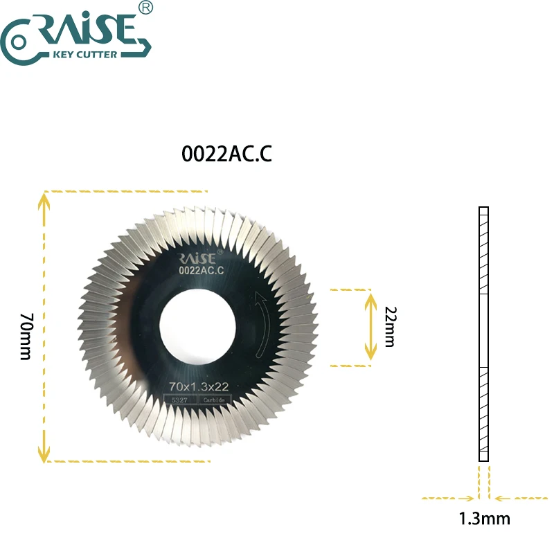 

RAISE Cutter Carbide 0022AC.C 70x1.3x22 for WENXING 100B 202 100A 100A1 100A2 Key Duplicating Machine