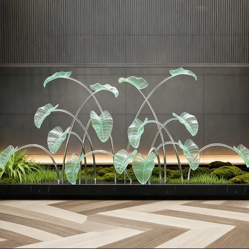 Transparent resin sculpture hotel lobby art landscape floor decoration ornaments