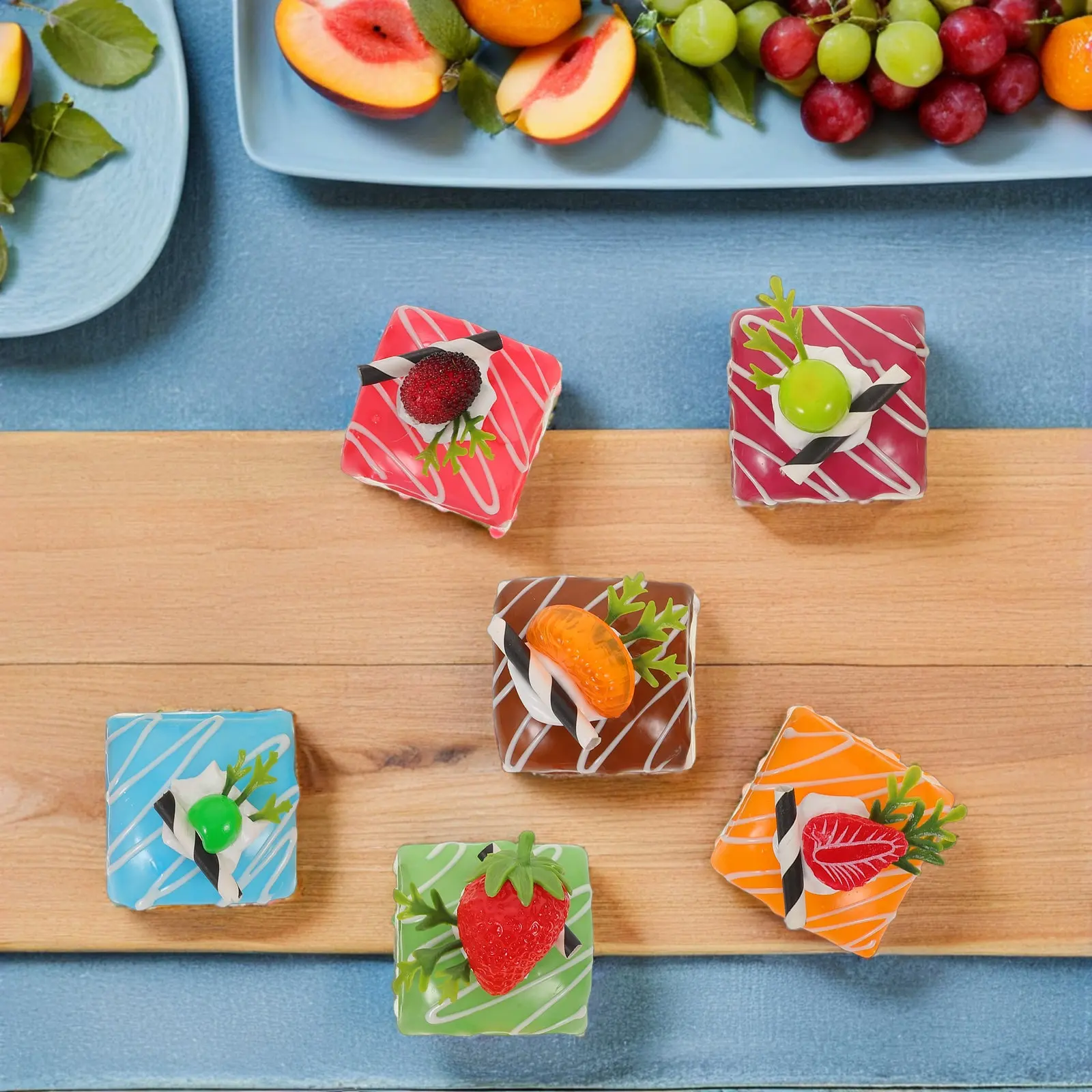 

Набор из 6 реалистичных искусственных тортов для демонстрации, декора дома и кондитерских, реалистичный реквизит для обучения и оформления десертных столов