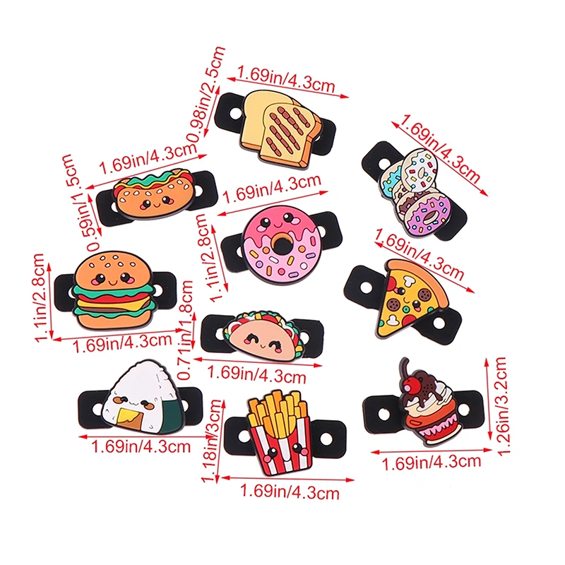 سلسلة الغذاء همبرغر مضرب تنس الاهتزاز البيتزا كوكي الخبز دونات شكل امتصاص الصدمات سيليكون مضرب تنس المرطب