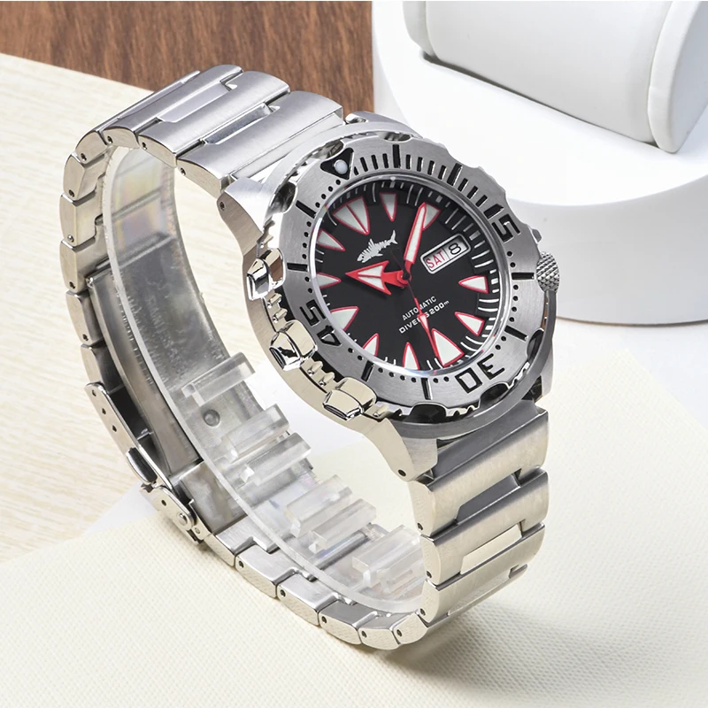 New Heimdallr Monster NH36A Automatic Movement Mechanical Sapphire Crystal C3 Luminous 200m Waterproof Men's Diver Wristwatch V3
