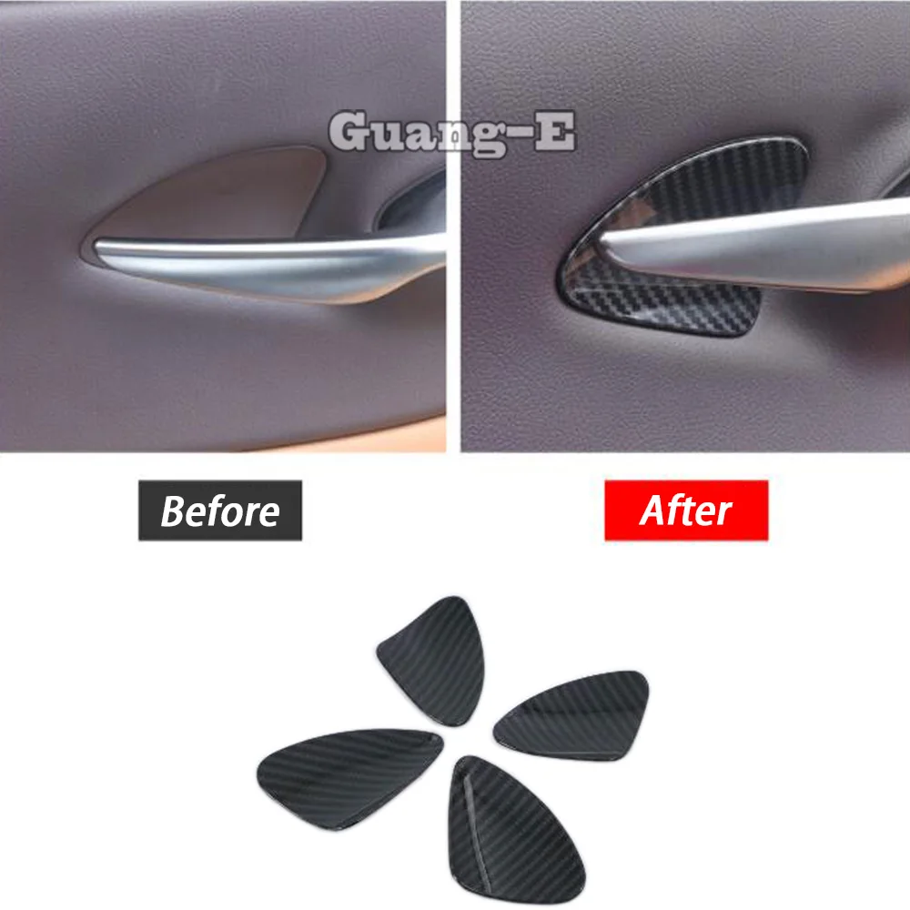 

Наклейки на внутреннюю дверную ручку, крышки чаши для Lexus ES ES200 ES250 ES300 ES350 2018 2019 2020 2021 2022 2023, узор из углеродного волокна