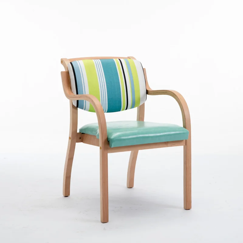 #Minimalist Family Lounge Chair Bentwood Dining Chair with Soft Upholstery for Comfort