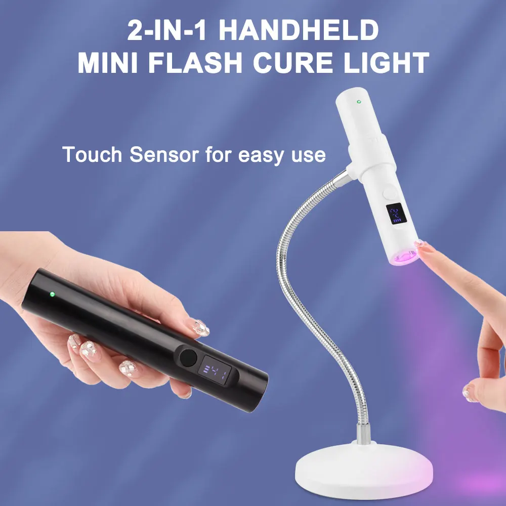Mini lampe UV LED Portable 2 en 1, Flash portatif pour vernis Gel, outils de manucure à séchage rapide