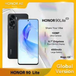 HONOR-90 Lite MediaTek Dimensity 6020, versión Global, 5G, pantalla de 6,7 pulgadas, 256GB de ROM, cámara de 100MP, batería de 4500 mAh