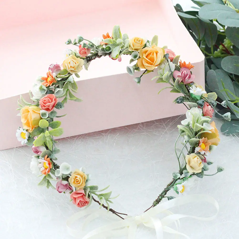 

Повязка на голову с розами для женщин, тканевая повязка с реалистичными искусственными цветами, головной убор для невесты, для чаепития, фотосессии