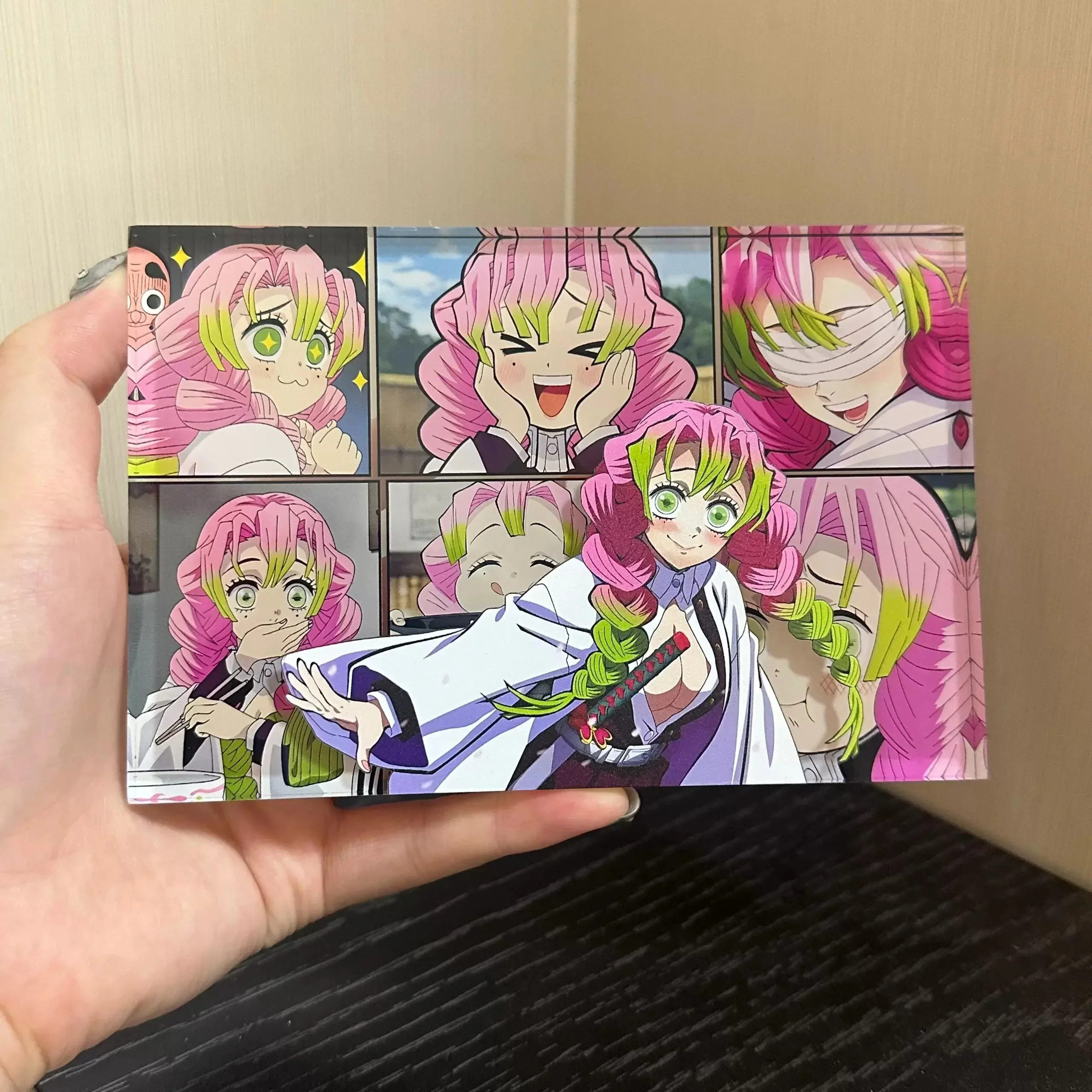 

Anime Demon Slayer Kanroji Mitsuri Cosplay Transcard Photograph Acrylic Brick Decorate Cartoon Card Halloween Xmas Birthday Gift