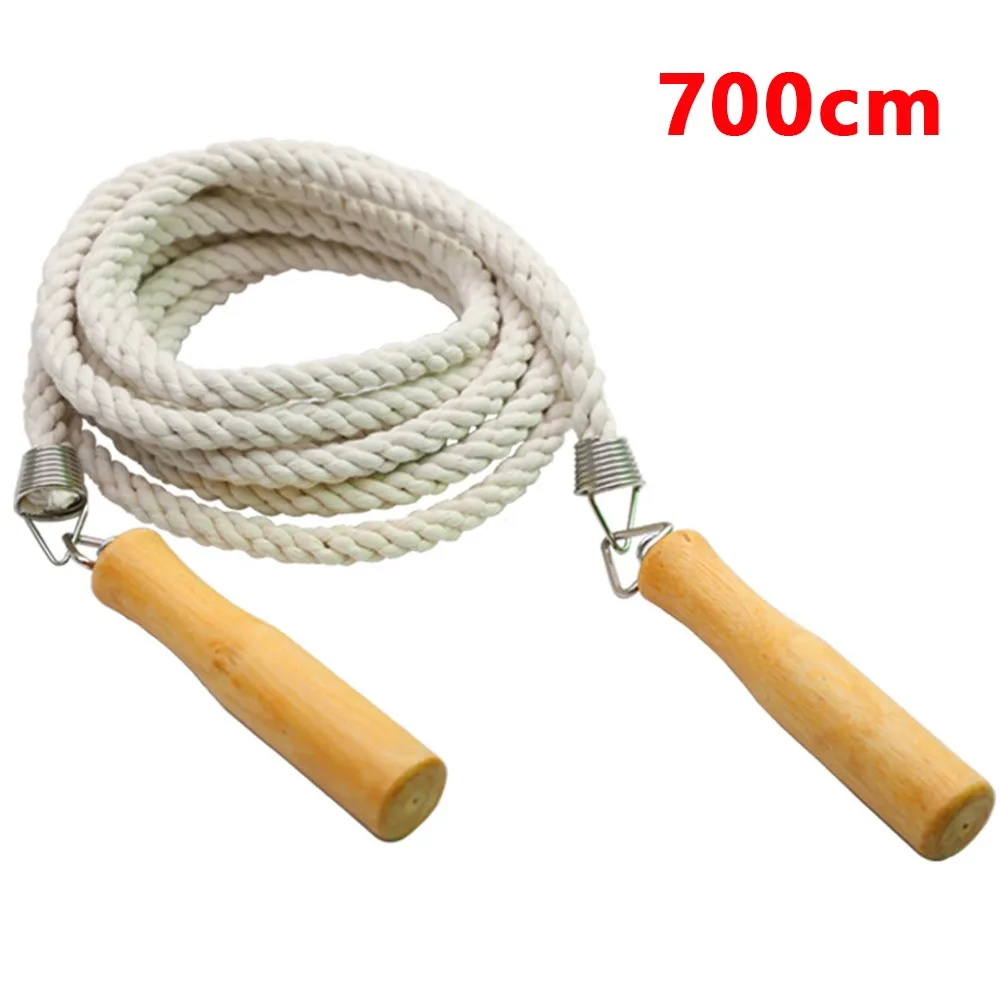 Portable Wood Grip Handle Skipping Rope Fat Burning Sports Fitness Equipment Jump Rope 3-20M Length Group Skip Rope Sports Meet