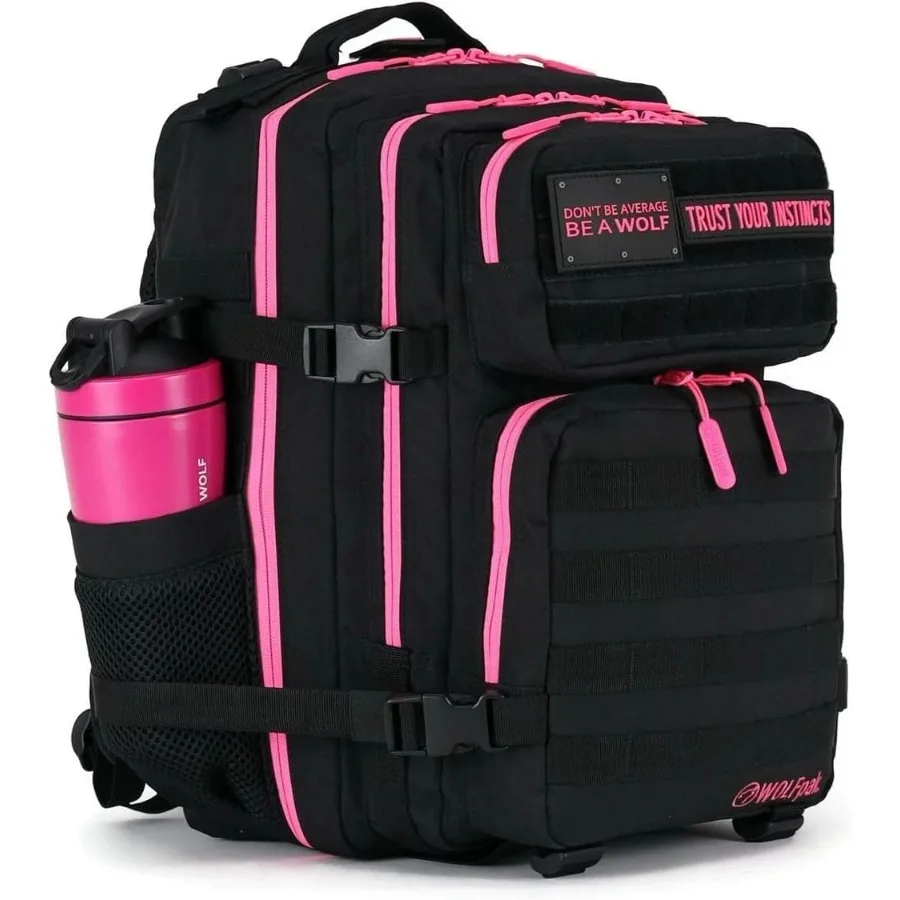 حقيبة ظهر رياضية WOLFpak 35L - مادة أكسفورد متينة مقاومة للماء 1000D مع جيب للكمبيوتر المحمول بحزام MOLLE وحامل كوب مزدوج