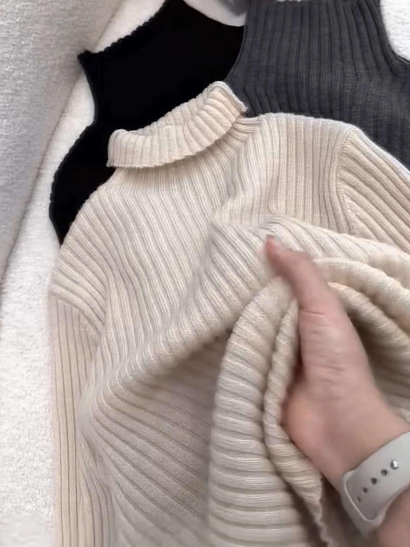 Ele High Ne Camere Sweater Casual Long Sve Overhead Pure Color Winter Knitted Top Women's Skin-friendly Versatile