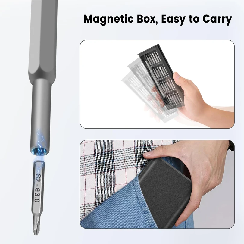 Precision Screwdriver Set 25 in 1 Screw Driver Se Hexagonal Flat Head Magnetic Screwdriver Head for iPhone PC WatchCameraGlasses