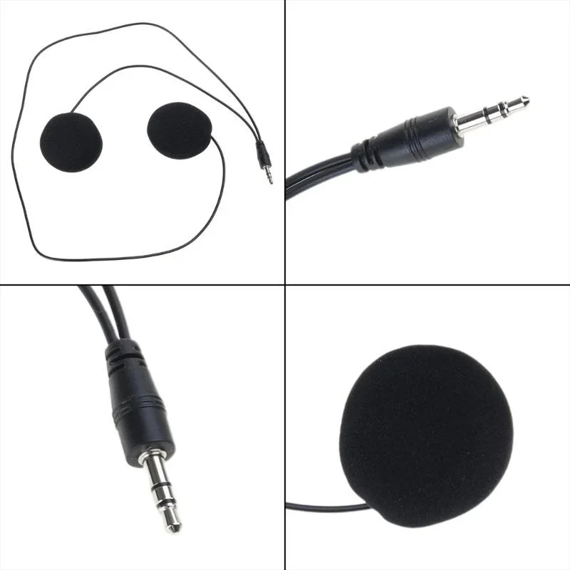 سماعات الرأس الكاملة للدراجات النارية مع مكبرات صوت مزدوجة ومقاطع واحدة بحجم 3.5 مم لتجربة موسيقى واضحة 100 سم