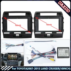For Toyota 2007-2015  LAND CRUISER 10.1 INCH Car dvd stereo radio Android frame panel fascia cable video harness adapter player