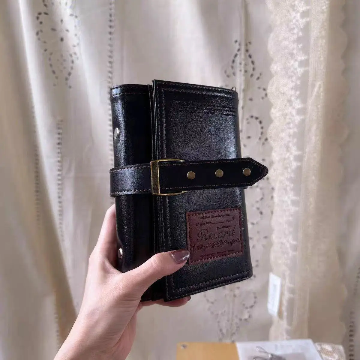 Vintage Triple Fold Notebook A6 Loose-leaf Handbook Portable Diary Detachable Pages Pocket Planner School Office Daily Journal