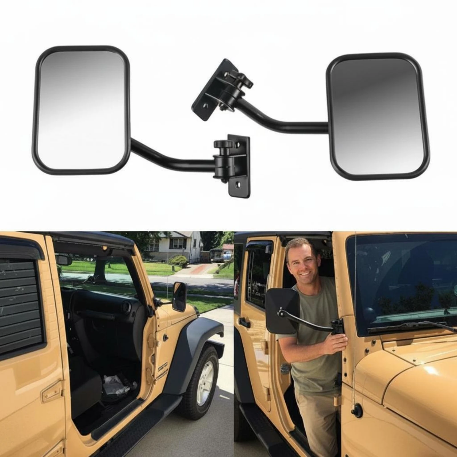 Specchietto Off Road Door Hinge Mirror Adjustable Arm Car Accessory Wide Field of View for 4x4 Trail and Daily Driving - view 4