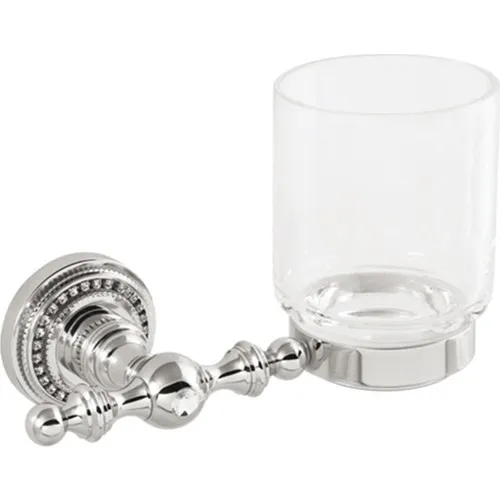 Voque Chrome Mount Brass-Stone Pattern Tooth Brush Holder 7806