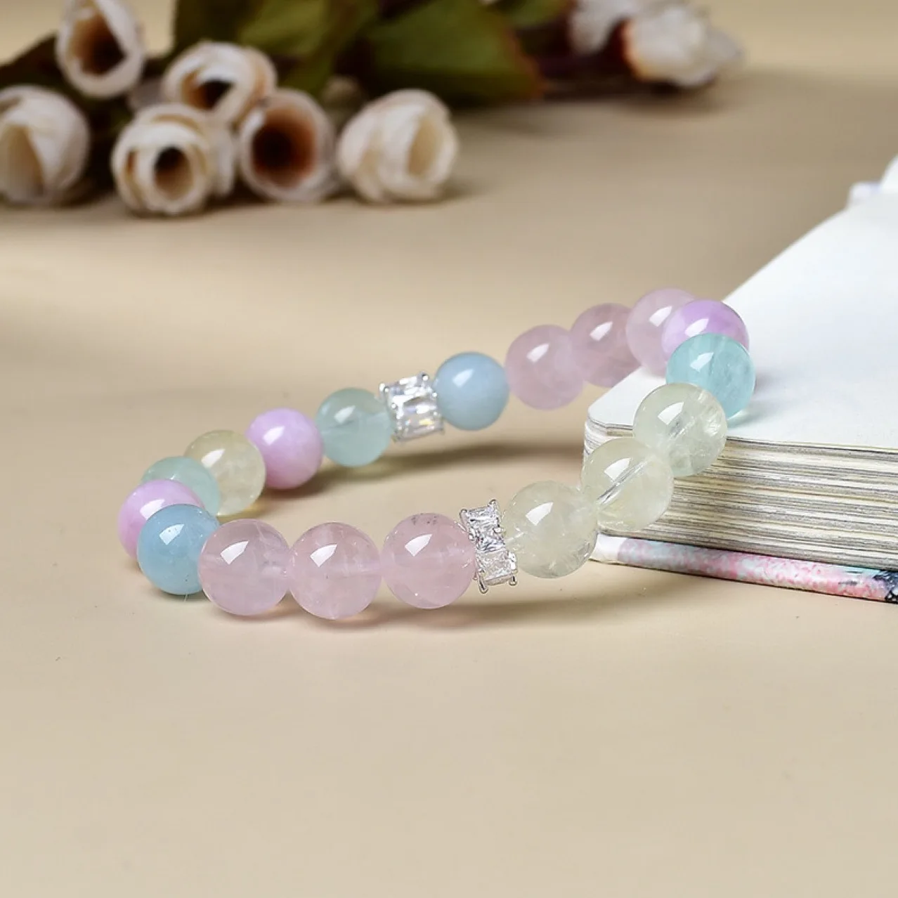 

Citrine Aquamarine White Crystal Bracelet Ladies Light Luxury Fashion Lucky Bracelet