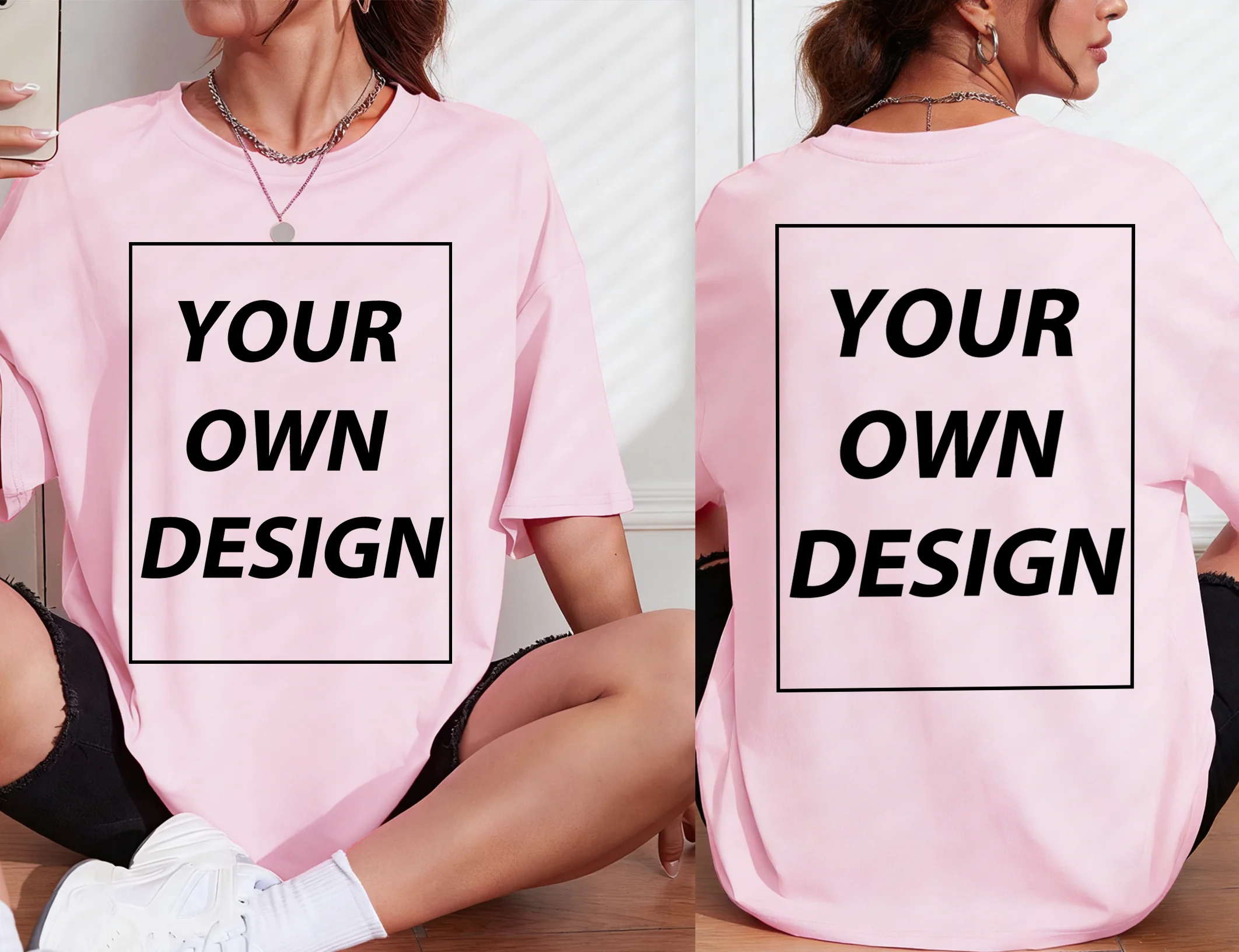 Sommerliches, individuell gestaltbares Kurzarm-Damen-T-Shirt im Y2K-Stil aus Baumwolle – vielseitig kombinierbares, weiches, atmungsaktives Oberteil, lässiges, lockeres T-Shirt