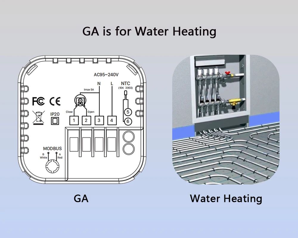 Ewelink-Thermostat Intelligent WiFi pour Chauffage de l'Eau au au Gaz, Régulateur de Température pou